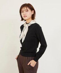 【2WAY・先行予約】スカーフ付き ニット