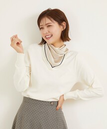 【2WAY・先行予約】スカーフ付き ニット