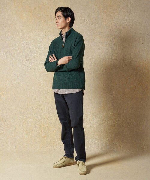 J.PRESS(ジェイプレス)の「【Cash Lamb's Wool】ケーブルハーフジップ ニット(ニット/セーター・メンズ・ネイビー系/パープル系/ライトグレー系/グリーン系・LARGE/MEDIUM/X-LARGE)」の8枚目の写真
