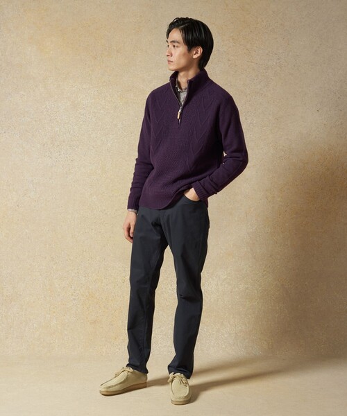 J.PRESS(ジェイプレス)の「【Cash Lamb's Wool】ケーブルハーフジップ ニット(ニット/セーター・メンズ・ネイビー系/パープル系/ライトグレー系/グリーン系・LARGE/MEDIUM/X-LARGE)」の11枚目の写真