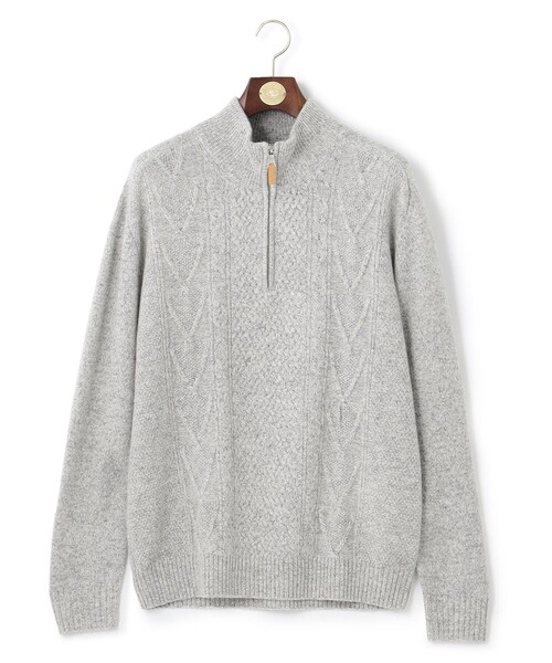 J.PRESS(ジェイプレス)の「【Cash Lamb's Wool】ケーブルハーフジップ ニット(ニット/セーター・メンズ・ネイビー系/パープル系/ライトグレー系/グリーン系・LARGE/MEDIUM/X-LARGE)」の14枚目の写真