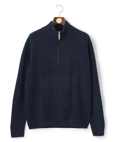 J.PRESS(ジェイプレス)の「【Cash Lamb's Wool】ケーブルハーフジップ ニット(ニット/セーター・メンズ・ネイビー系/パープル系/ライトグレー系/グリーン系・LARGE/MEDIUM/X-LARGE)」の22枚目の写真