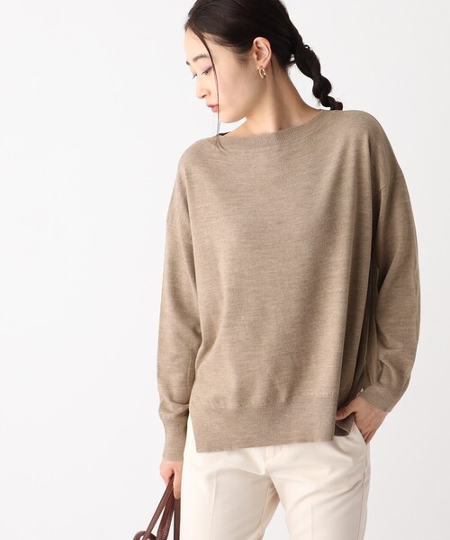 OPAQUE.CLIP(オペークドットクリップ)の「◆【Filivivi/フィルビビ】FOLCO ボートネックニット(ニット/セーター・レディース・ネイビー系5/ブルー/サンドベージュ/ブラック/イエロー系その他7/ホワイト系・42/36/40/38)」の1枚目の写真
