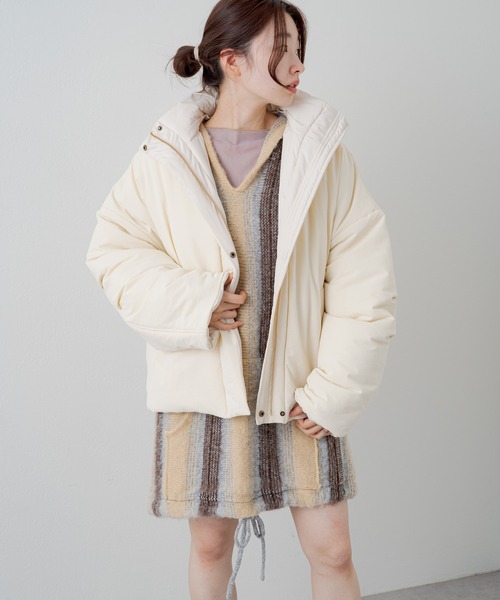 Kastane（カスタネ）の「【カタログ掲載アイテム】ペーパータッチリバーシブルコート（ブルゾン・レディース・イエロー/ブラック/アイボリー・FREE）」の6枚目の写真