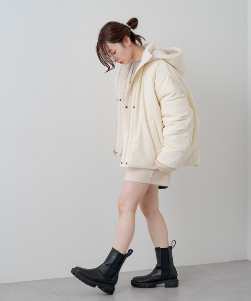 Kastane（カスタネ）の「【カタログ掲載アイテム】ペーパータッチリバーシブルコート（ブルゾン・レディース・イエロー/ブラック/アイボリー・FREE）」の11枚目の写真