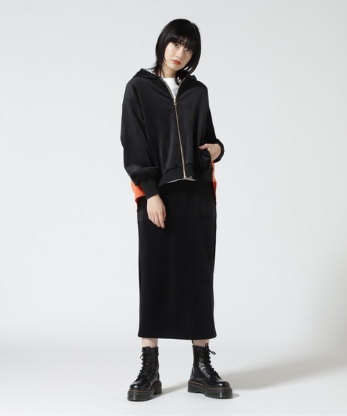 Risley（リズレー）の「Risley/リズレー/ストレッチコールタイトスカート（スカート・レディース・ホワイト/ブラック・38）」の4枚目の写真