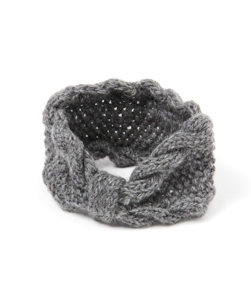 studio CLIP(スタディオクリップ)の「ニットリボンヘアバンド(ヘアバンド・レディース・グレー/ブラウン・FREE)」の1枚目の写真