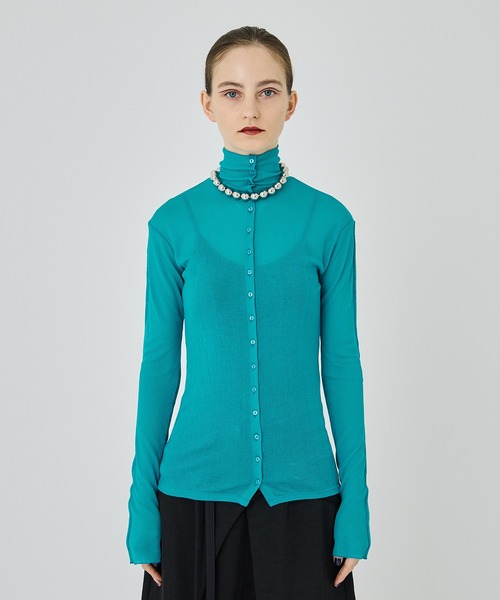 UNITED TOKYO(ユナイテッドトウキョウ)の「フロントボタンシアーカットソー(Tシャツ/カットソー・レディース・ブラック/レッド/インディゴブルー・FREE)」の3枚目の写真