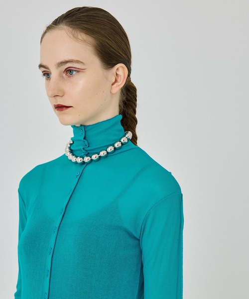 UNITED TOKYO(ユナイテッドトウキョウ)の「フロントボタンシアーカットソー(Tシャツ/カットソー・レディース・ブラック/レッド/インディゴブルー・FREE)」の8枚目の写真