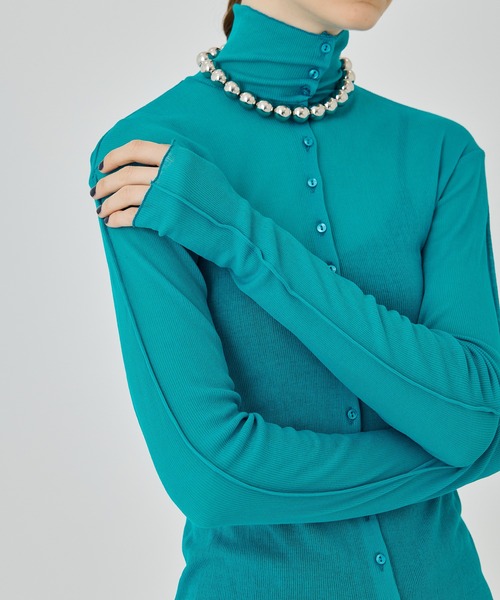 UNITED TOKYO(ユナイテッドトウキョウ)の「フロントボタンシアーカットソー(Tシャツ/カットソー・レディース・ブラック/レッド/インディゴブルー・FREE)」の6枚目の写真