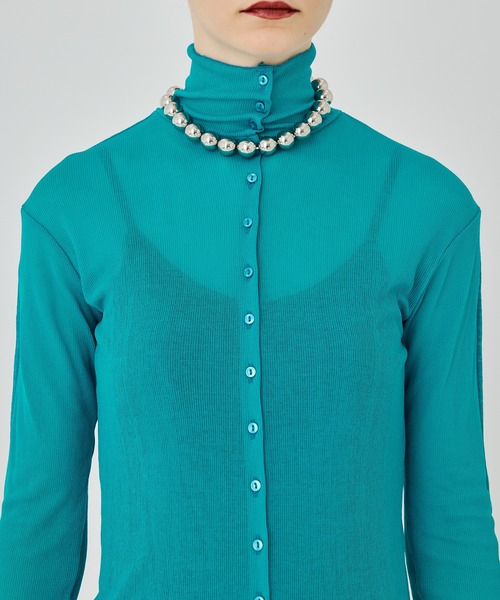 UNITED TOKYO(ユナイテッドトウキョウ)の「フロントボタンシアーカットソー(Tシャツ/カットソー・レディース・ブラック/レッド/インディゴブルー・FREE)」の12枚目の写真