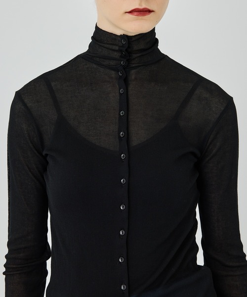 UNITED TOKYO(ユナイテッドトウキョウ)の「フロントボタンシアーカットソー(Tシャツ/カットソー・レディース・ブラック/レッド/インディゴブルー・FREE)」の7枚目の写真