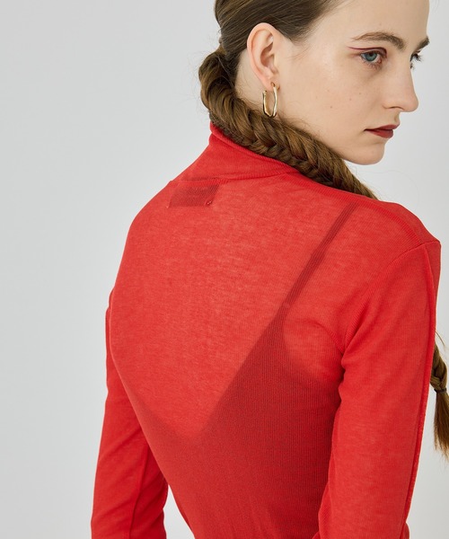 UNITED TOKYO(ユナイテッドトウキョウ)の「フロントボタンシアーカットソー(Tシャツ/カットソー・レディース・ブラック/レッド/インディゴブルー・FREE)」の9枚目の写真