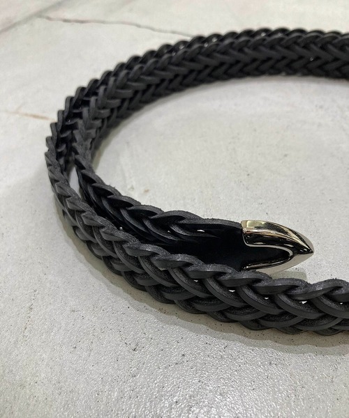 Scye(サイ)の「【Scye / サイ】Bridle Leather Woven Leather Belt / ブライドルレザーウーヴンレザーベルト(ベルト・メンズ・ブラック・FREE)」の3枚目の写真