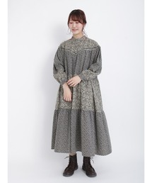 Samansa Mos2 | 花柄パッチワークワンピース(ワンピース)