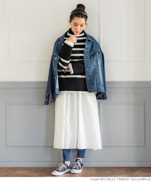 coca(coca)(コカ)の「スタンドカラーシャツワンピース(ワンピース・レディース・ホワイト/ブラック・ONE SIZE)」の15枚目の写真