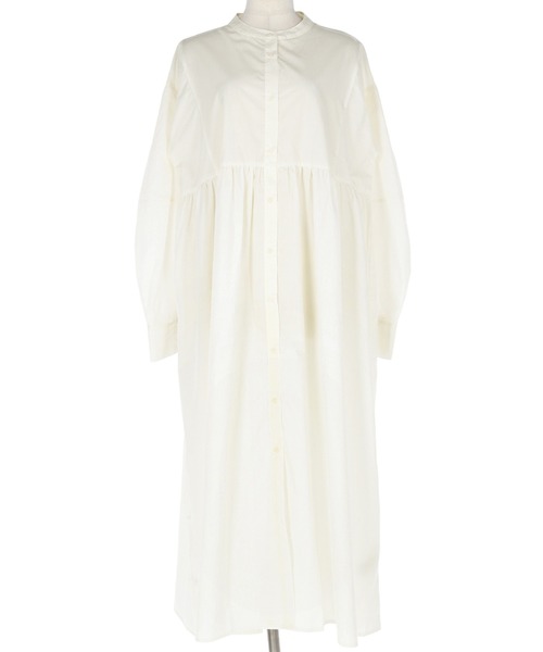 coca(coca)(コカ)の「スタンドカラーシャツワンピース(ワンピース・レディース・ホワイト/ブラック・ONE SIZE)」の9枚目の写真