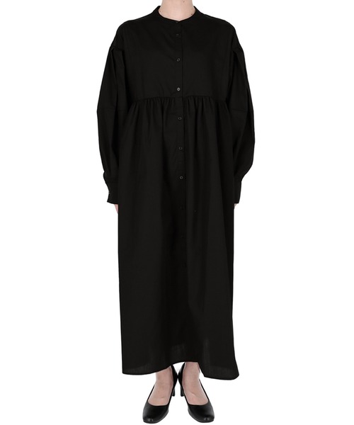 coca(coca)(コカ)の「スタンドカラーシャツワンピース(ワンピース・レディース・ホワイト/ブラック・ONE SIZE)」の12枚目の写真