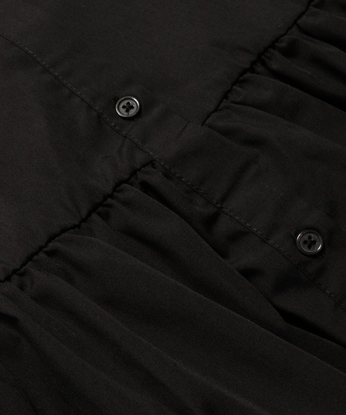 coca(coca)(コカ)の「スタンドカラーシャツワンピース(ワンピース・レディース・ホワイト/ブラック・ONE SIZE)」の5枚目の写真