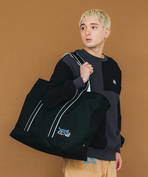 XLARGE（エクストララージ）の「CORDURA WIDE TOTE BAG（ショルダーバッグ・メンズ・ブラック/グリーン・ONE SIZE）」の13枚目の写真