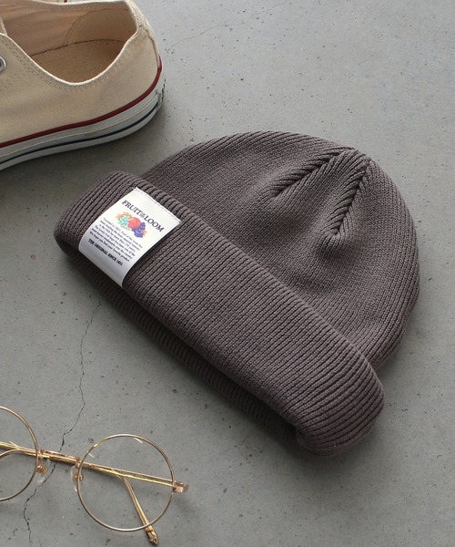 FRUIT OF THE LOOM（フルーツオブザルーム）の「FRUIT OF THE LOOM　SHORT WACH（ニットキャップ/ビーニー・メンズ・オフホワイト/チャコール/パープル/イエロー・FREE）」の3枚目の写真