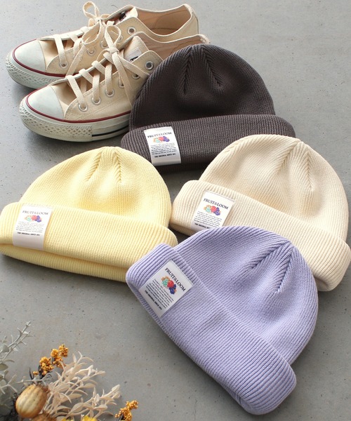 FRUIT OF THE LOOM（フルーツオブザルーム）の「FRUIT OF THE LOOM　SHORT WACH（ニットキャップ/ビーニー・メンズ・オフホワイト/チャコール/パープル/イエロー・FREE）」の13枚目の写真
