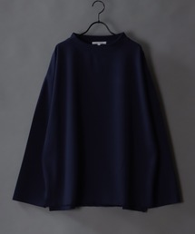 Cut georgette wide mock neck pullover/カット ジョーゼット ワイドモックネック プルオーバー