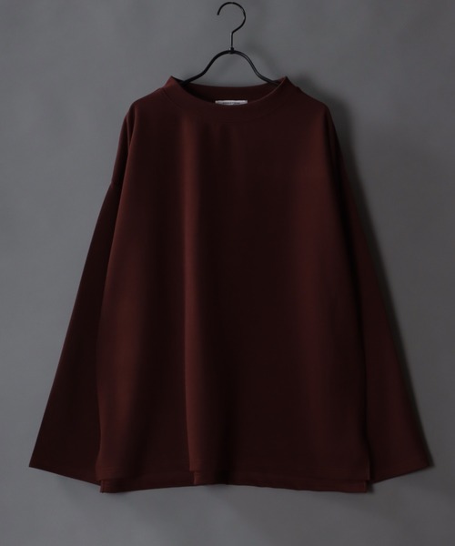 SITRY(シトリー)の「Cut georgette wide mock neck pullover/カット ジョーゼット ワイドモックネック プルオーバー(Tシャツ/カットソー・メンズ・ブラウン/ネイビー/ブラック/グレイッシュベージュ/オフホワイト・M/L)」の4枚目の写真
