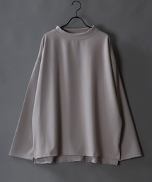 Cut georgette wide mock neck pullover/カット ジョーゼット ワイドモックネック プルオーバー
