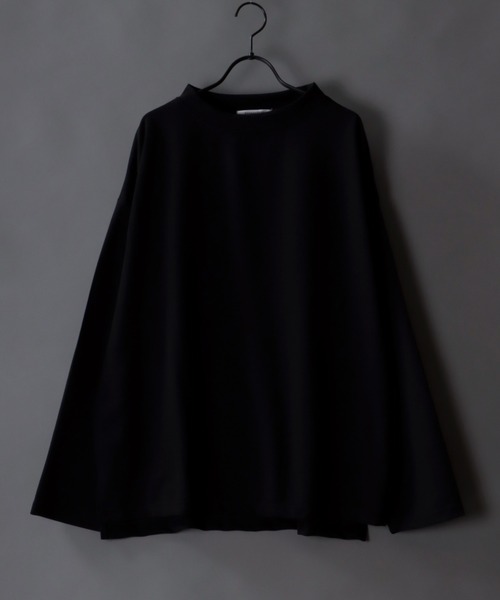 SITRY(シトリー)の「Cut georgette wide mock neck pullover/カット ジョーゼット ワイドモックネック プルオーバー(Tシャツ/カットソー・メンズ・ブラウン/ネイビー/ブラック/グレイッシュベージュ/オフホワイト・M/L)」の3枚目の写真