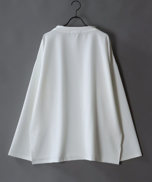 SITRY(シトリー)の「Cut georgette wide mock neck pullover/カット ジョーゼット ワイドモックネック プルオーバー(Tシャツ/カットソー・メンズ・ブラウン/ネイビー/ブラック/グレイッシュベージュ/オフホワイト・M/L)」の9枚目の写真