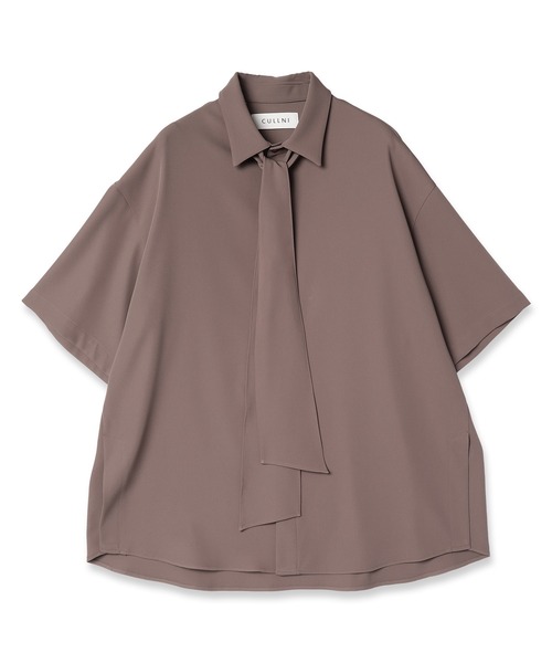 CULLNI（クルニ）の「23-SS-046 / Double Satin Bow Tie Short Sleeve Shirt（シャツ/ブラウス・メンズ・ブラック/ホワイト/アッシュブラウン/グリーン/ブルー・1/0/2）」の9枚目の写真