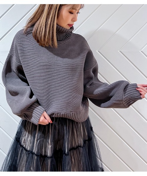 GALENA（ガレナ）の「【GALENA/ガレナ】タートルネックコクーンニット（ニット/セーター・レディース・ブラック/ブラウン/グレー/グリーン・FREE）」の3枚目の写真