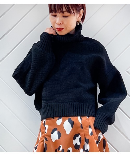 GALENA（ガレナ）の「【GALENA/ガレナ】タートルネックコクーンニット（ニット/セーター・レディース・ブラック/ブラウン/グレー/グリーン・FREE）」の2枚目の写真