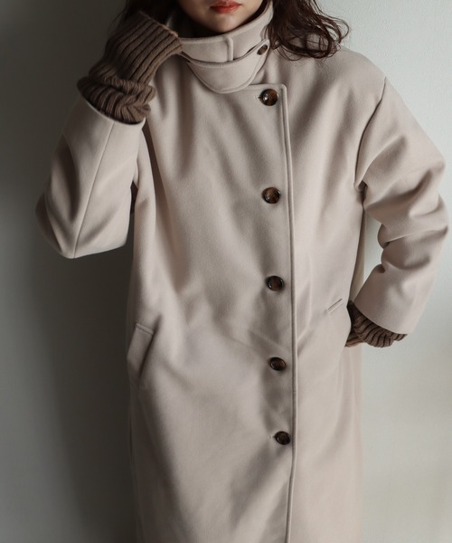 COURO（コウロ）の「3WAYカラーロングコート（ステンカラーコート・レディース・モカ/ブラック/アイボリー・M）」の7枚目の写真