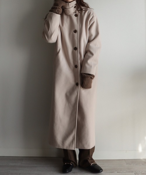 COURO（コウロ）の「3WAYカラーロングコート（ステンカラーコート・レディース・モカ/ブラック/アイボリー・M）」の15枚目の写真