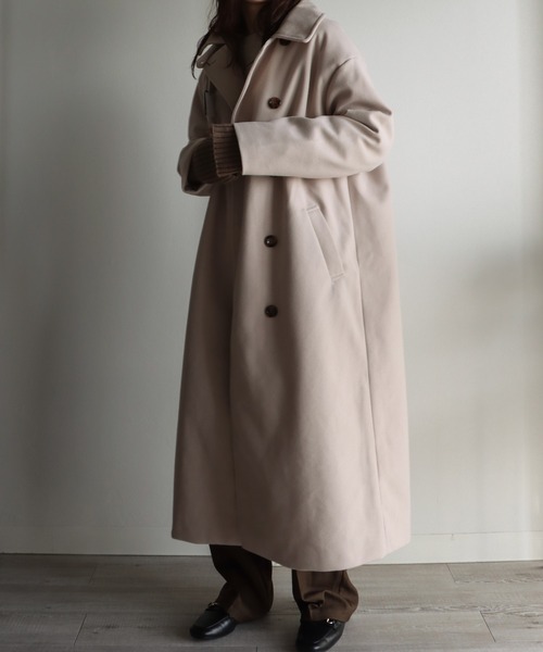 COURO（コウロ）の「3WAYカラーロングコート（ステンカラーコート・レディース・モカ/ブラック/アイボリー・M）」の4枚目の写真
