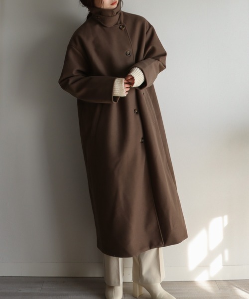 COURO（コウロ）の「3WAYカラーロングコート（ステンカラーコート・レディース・モカ/ブラック/アイボリー・M）」の17枚目の写真