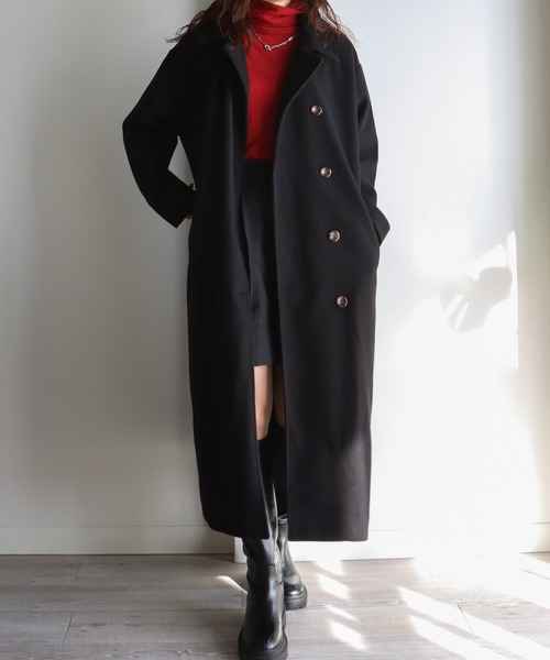 COURO（コウロ）の「3WAYカラーロングコート（ステンカラーコート・レディース・モカ/ブラック/アイボリー・M）」の9枚目の写真