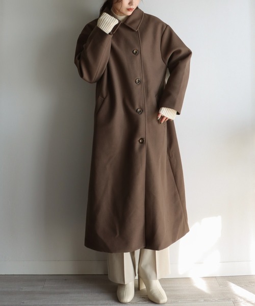 COURO（コウロ）の「3WAYカラーロングコート（ステンカラーコート・レディース・モカ/ブラック/アイボリー・M）」の11枚目の写真