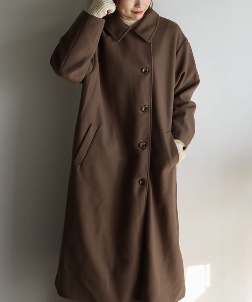 COURO（コウロ）の「3WAYカラーロングコート（ステンカラーコート・レディース・モカ/ブラック/アイボリー・M）」の14枚目の写真