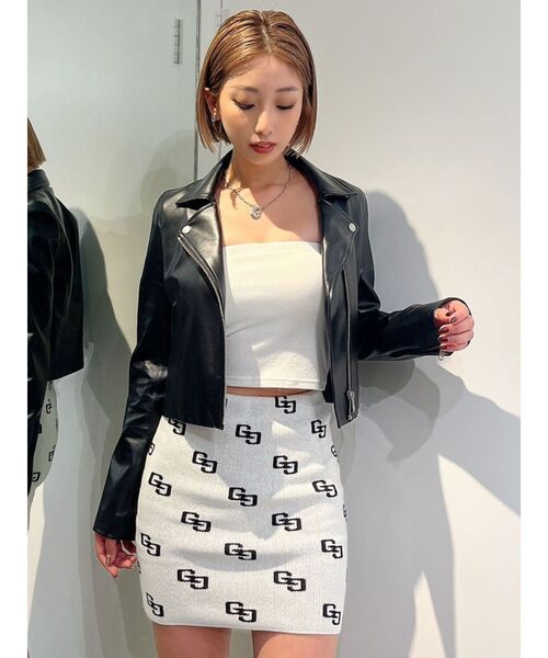 GYDA（ジェイダ）の「フェイクレザー ショートライダースジャケット（ライダースジャケット・レディース・ブラック・FREE）」の3枚目の写真