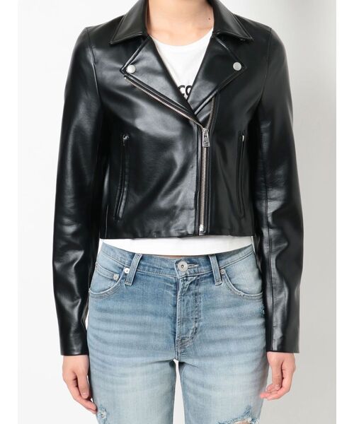 GYDA（ジェイダ）の「フェイクレザー ショートライダースジャケット（ライダースジャケット・レディース・ブラック・FREE）」の9枚目の写真