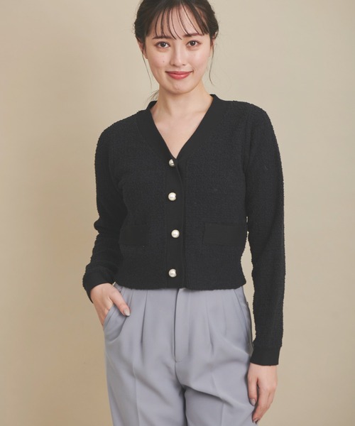 NOELA（ノエラ）の「パールボタンニット（カーディガン/ボレロ・レディース・オフホワイト/ベージュ/ブラック・フリー）」の5枚目の写真