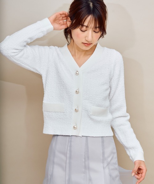 NOELA（ノエラ）の「パールボタンニット（カーディガン/ボレロ・レディース・オフホワイト/ベージュ/ブラック・フリー）」の8枚目の写真