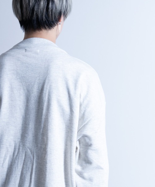 NYLAUS（ナイラス）の「CVC裏毛 5B Vネック スウェット ルーズカーディガン（カーディガン/ボレロ・メンズ・ブラック/ブルー/グリーン/オートミール/オレンジ/イエロー・M/LL/L）」の11枚目の写真