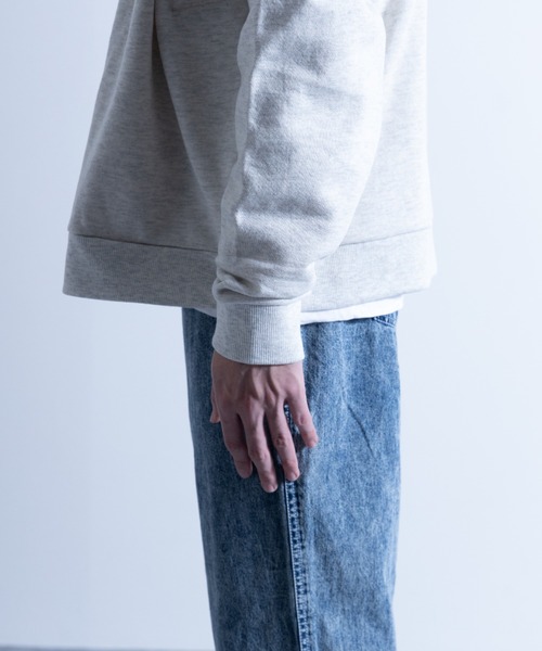 NYLAUS（ナイラス）の「CVC裏毛 5B Vネック スウェット ルーズカーディガン（カーディガン/ボレロ・メンズ・ブラック/ブルー/グリーン/オートミール/オレンジ/イエロー・M/LL/L）」の18枚目の写真