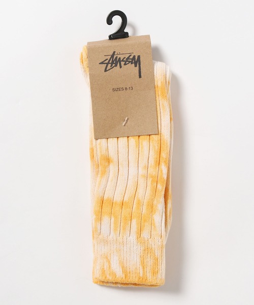 STUSSY（ステューシー）の「STUSSY/ステューシー  Dyed Ribbed Crew Socks 靴下 クルー ソックス タイダイ ワンポイント ロゴ（ソックス/靴下・メンズ・レッド/ライトグリーン/イエロー/インディゴブルー/グリーン系/レッド系/イエロー系/ラベンダー・FREE）」の15枚目の写真