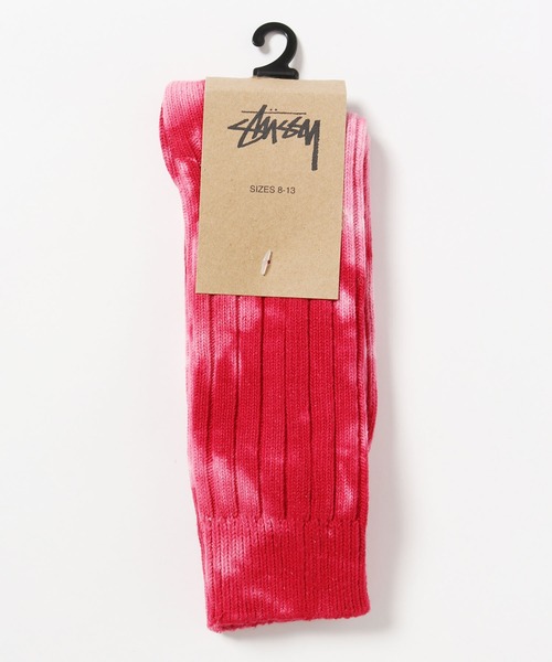 STUSSY（ステューシー）の「STUSSY/ステューシー  Dyed Ribbed Crew Socks 靴下 クルー ソックス タイダイ ワンポイント ロゴ（ソックス/靴下・メンズ・レッド/ライトグリーン/イエロー/インディゴブルー/グリーン系/レッド系/イエロー系/ラベンダー・FREE）」の19枚目の写真