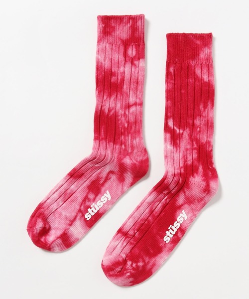STUSSY（ステューシー）の「STUSSY/ステューシー  Dyed Ribbed Crew Socks 靴下 クルー ソックス タイダイ ワンポイント ロゴ（ソックス/靴下・メンズ・レッド/ライトグリーン/イエロー/インディゴブルー/グリーン系/レッド系/イエロー系/ラベンダー・FREE）」の20枚目の写真